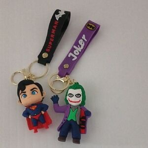 Superman and Joker Keychain Set Bag Charms